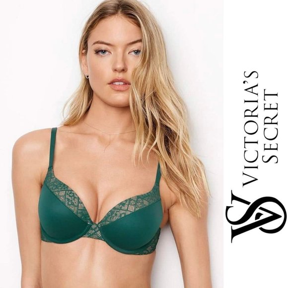 Victoria's Secret | Emerald Green Body By Victoria Lined Demi Bra | Size 36C - Picture 1 of 10